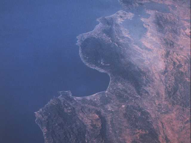 The Central California Coast from 250 miles in space