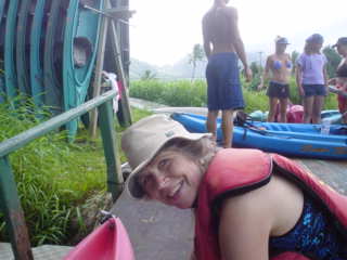 Reva at the kayak landing