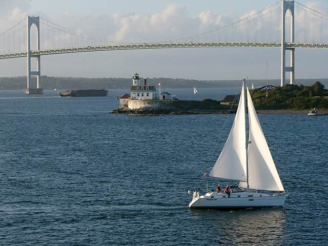 Rose Island Lighthouse and Newport Bridge