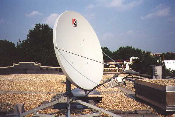 Pacifica KU Downlink Dish on the roof of WPFW Radio
