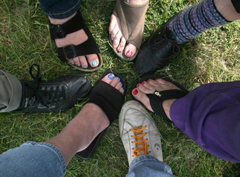A selection of toes and shoes