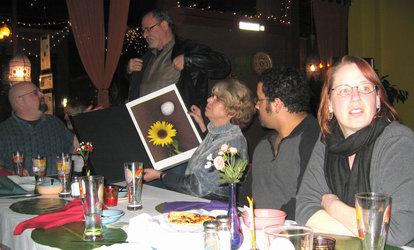 (mcb), (karish), (needtono), and (arse) admire one of (chrys)'s beautiful works (made by mysterious imaging technology), and Renee looks away.