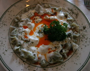 Vegetarian Manti - even a little spicy