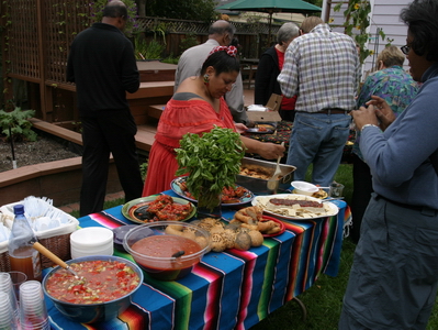 Laramie and Yolanda at the Gazpacho table