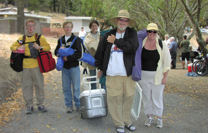 roger (with ice chest) brought visitors from Switzerland
