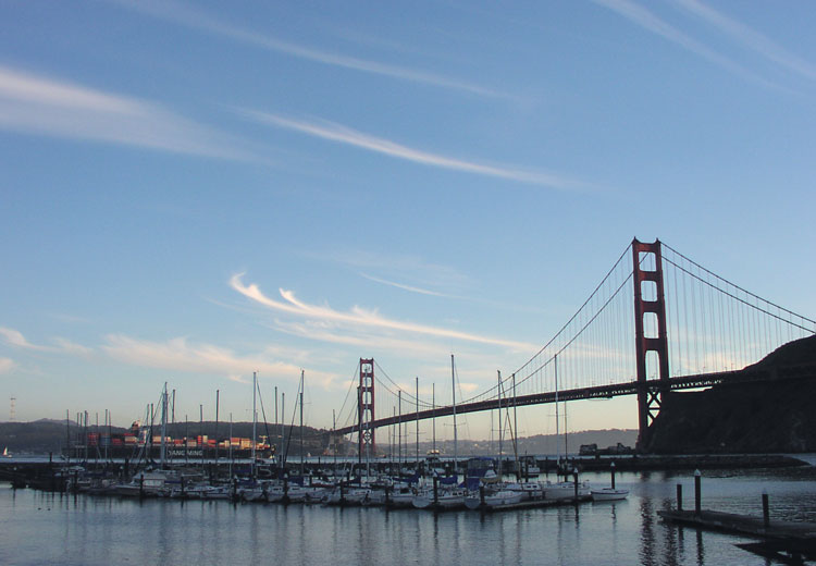 The view of the Golden Gate Bridge from the PYC