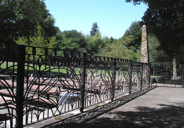 A stretch of decorative fence remains from the park's WPA days