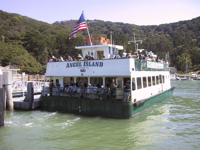 The ferry docks at Ayala Cove