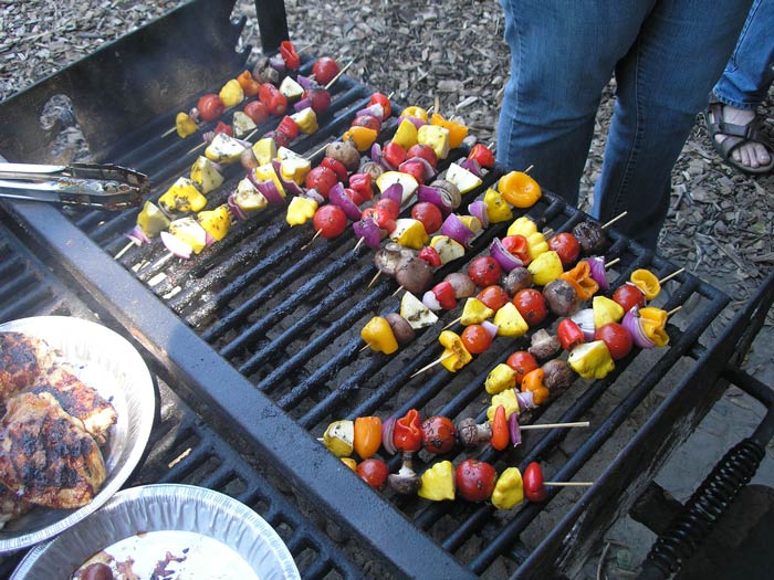 The veggie skewers are excellent